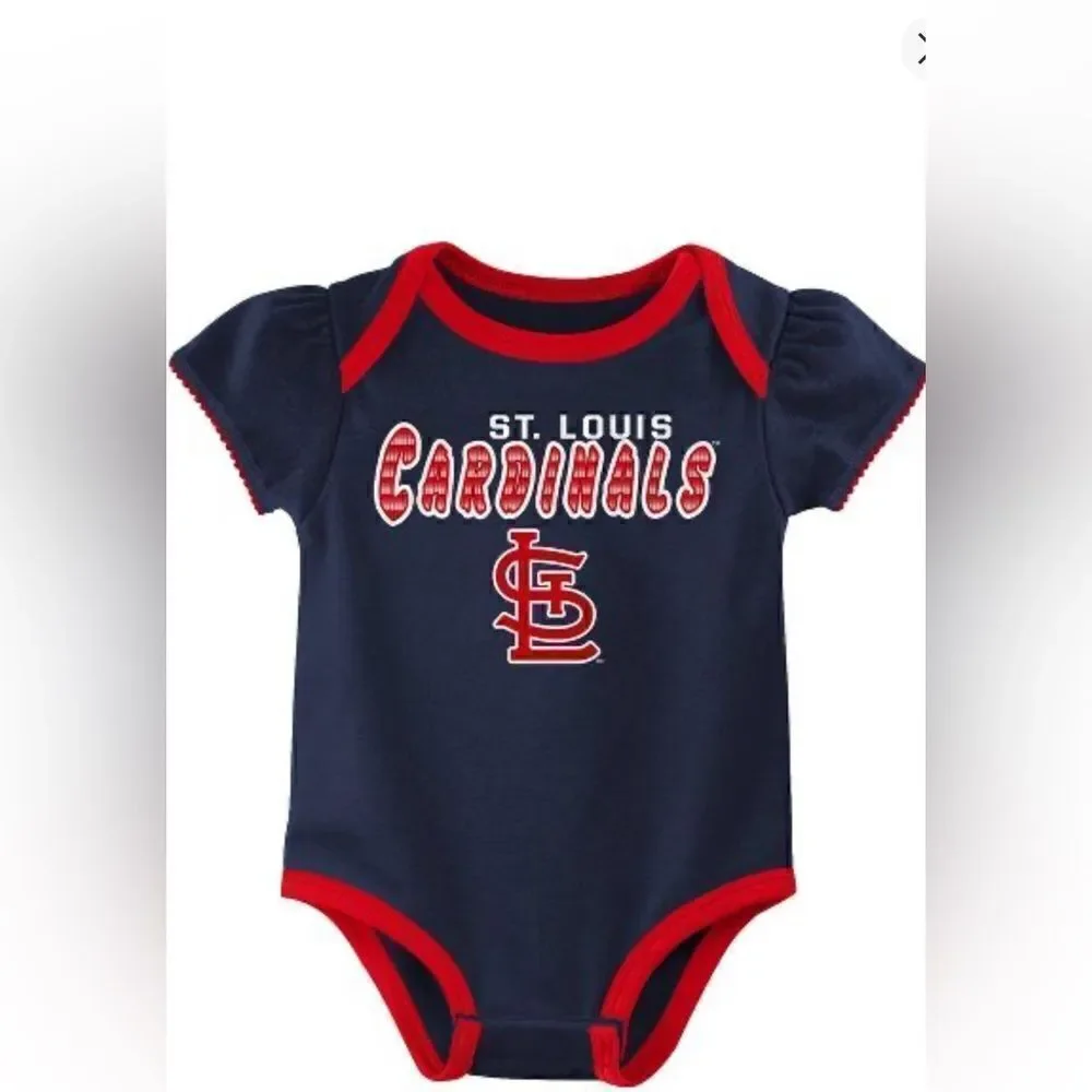 MLB Major League Baseball St.Louis Cardinals Girls Baby Onzie Lot of 3 NWT 6-9M